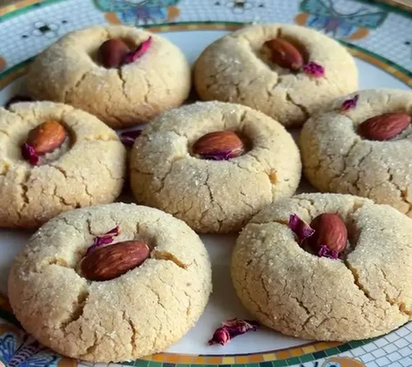 Almond Butter & Rose Cookies
