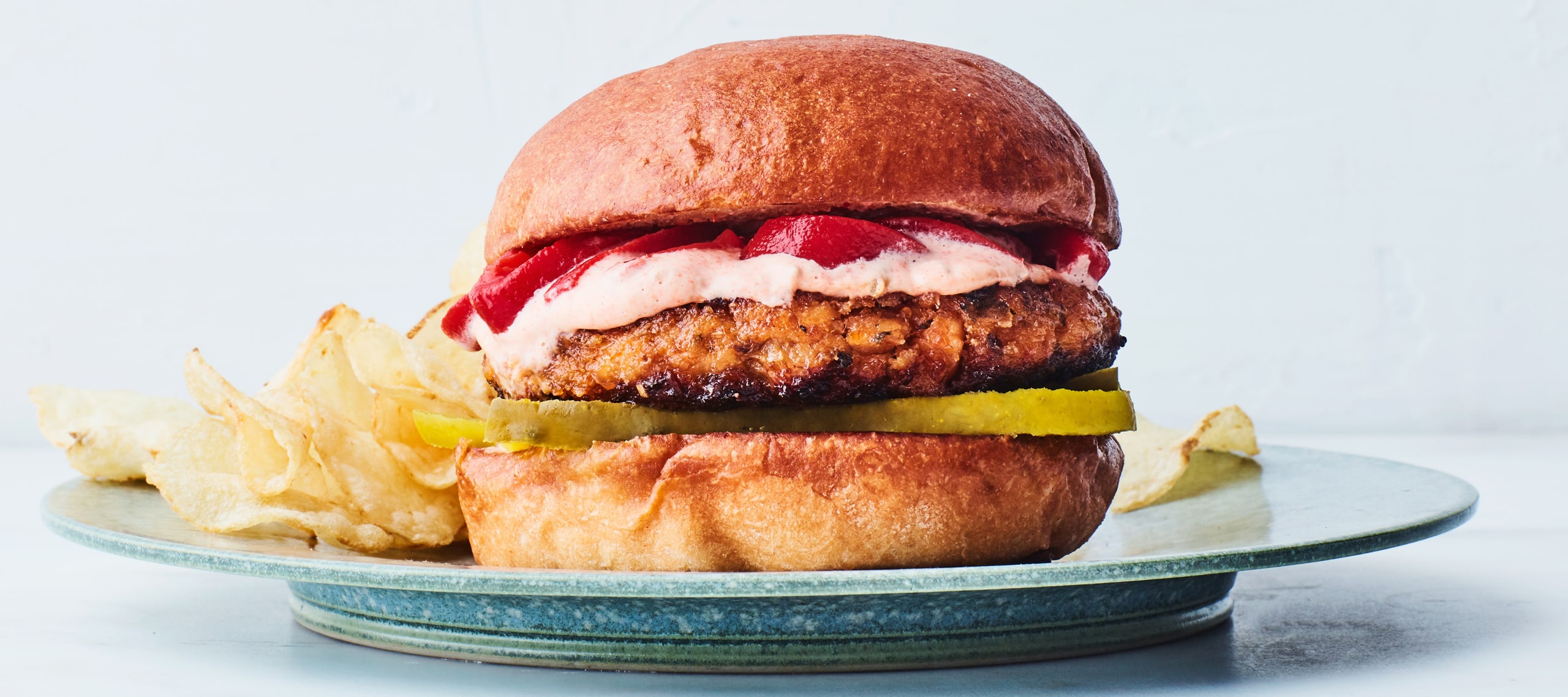 Salmon Burgers with Red Pepper Mayo