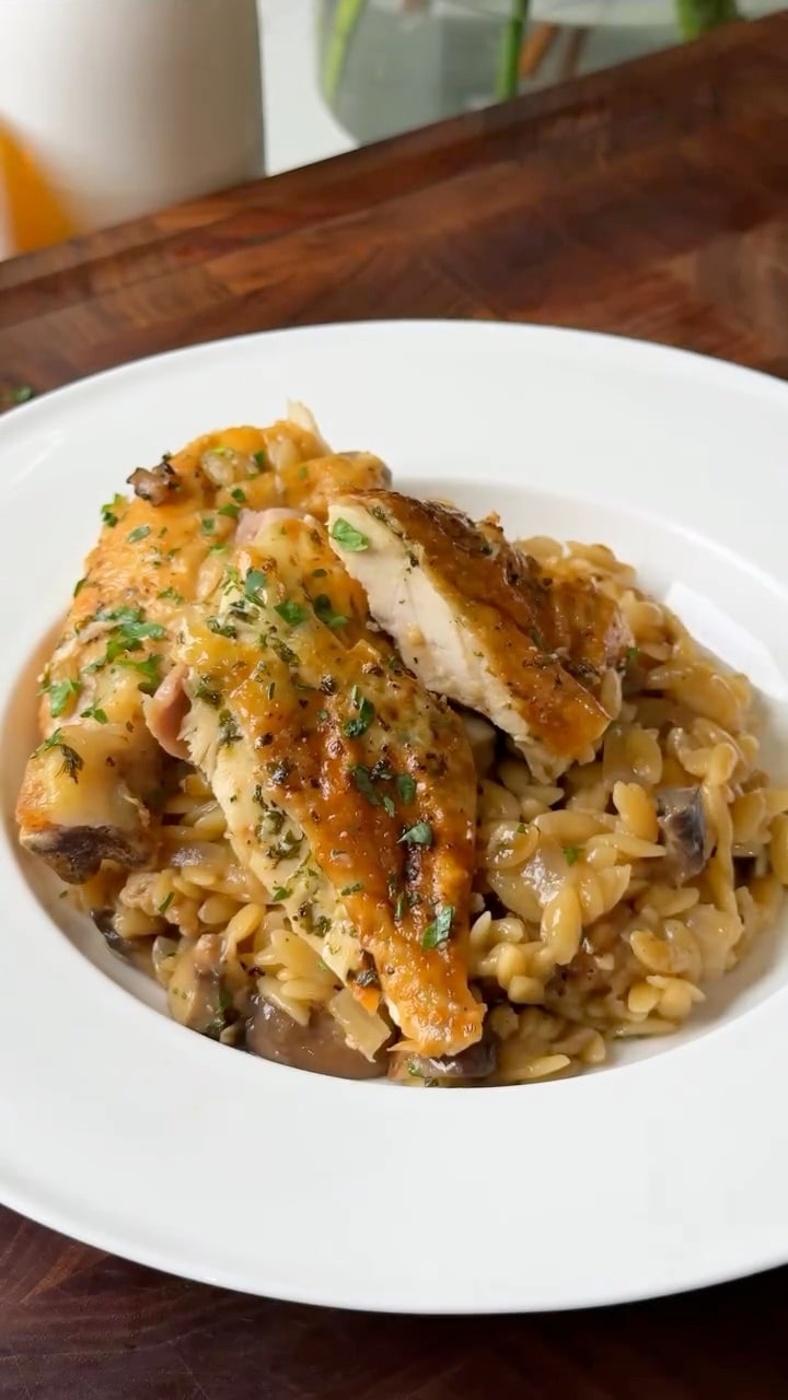 Roast Chicken Truffle & Mushroom Orzo