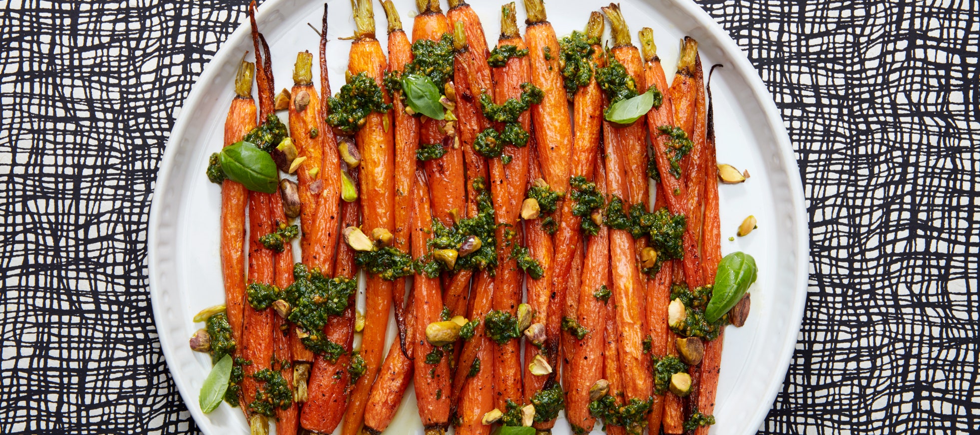 3-Ingredient Roasted Carrots with Pistachio Pesto