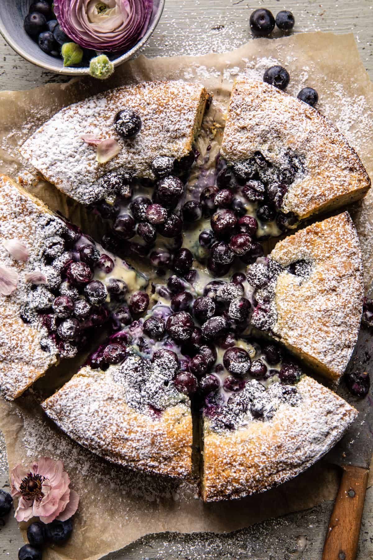 Blueberry Lemon Poppy Seed Custard Cake