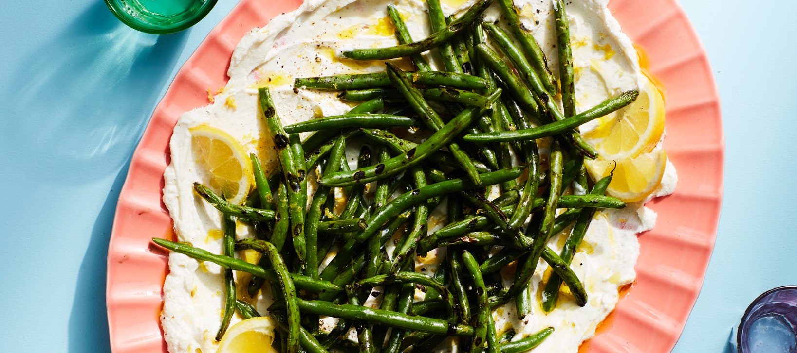 3-Ingredient Charred Green Beans with Ricotta and Lemon