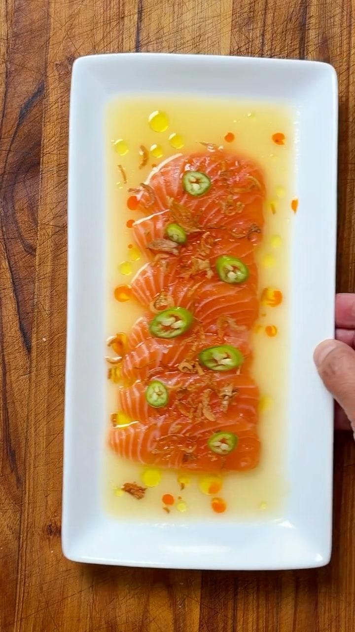 Salmon Crudo with Pineapple & Habanero Tiger’s Milk