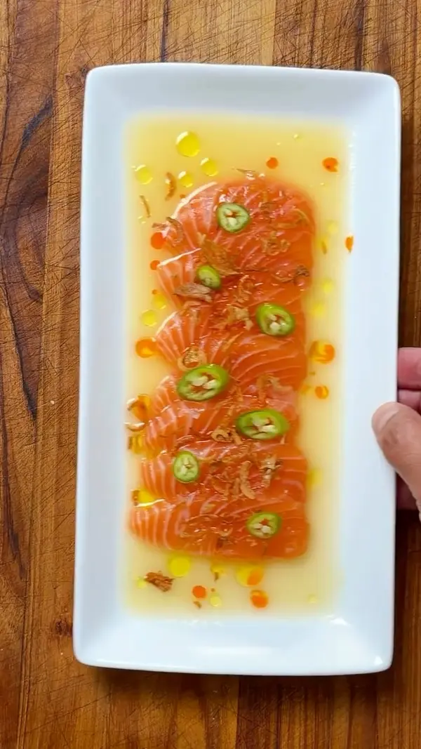 Salmon Crudo with Pineapple & Habanero Tiger’s Milk