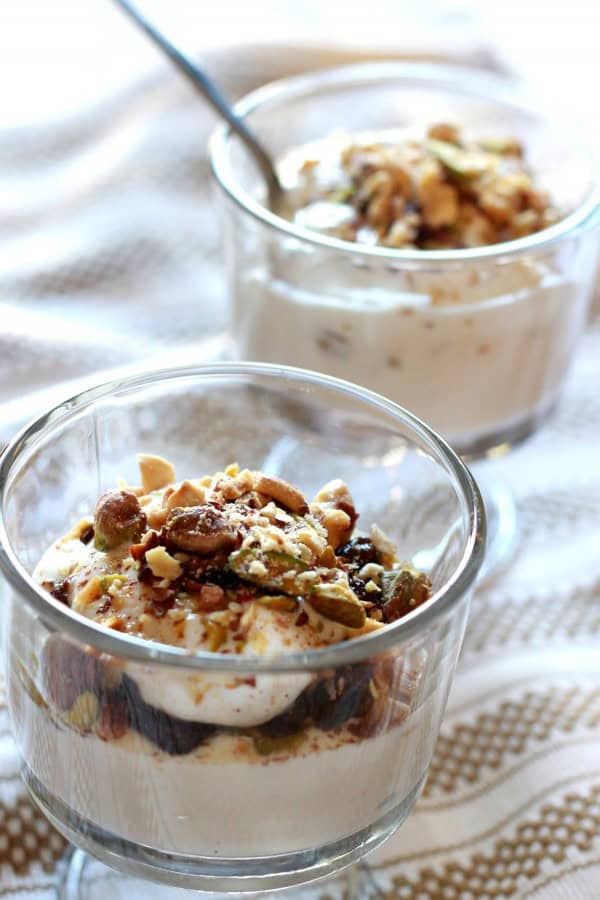 Greek Yoghurt Parfait with Kahlua and Nuts