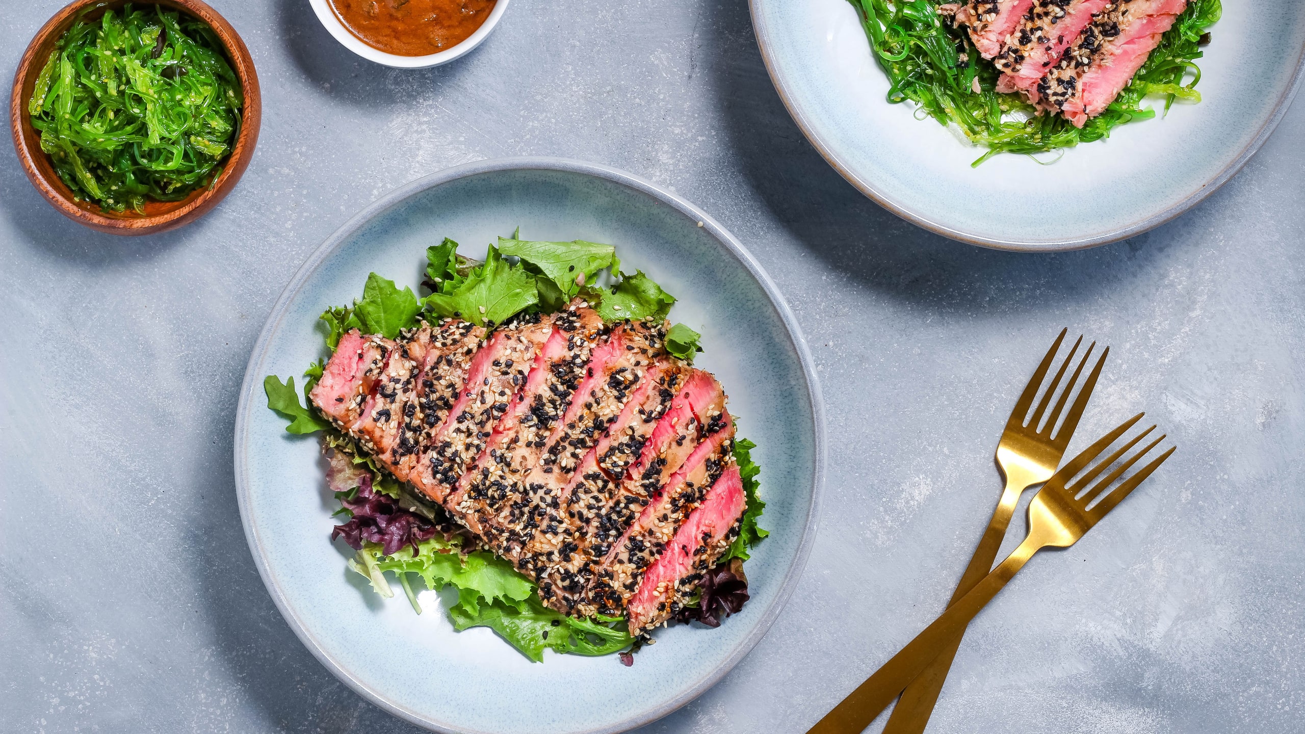 Grilled Tuna Steaks with Asian Sesame Crust