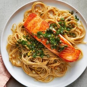 Salmon Piccata Pasta