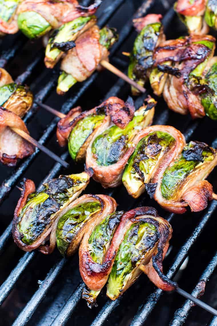 Bacon Wrapped Grilled Brussels Sprouts
