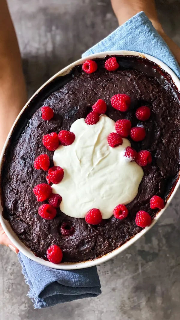 Chocolate & Raspberry Self-Saucing Pudding